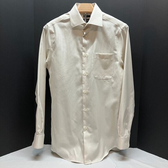 Pronto Uomo Mens Non-Iron White Long Sleeve Button Down Dress Shirt 14.5" 32/33" - Picture 1 of 4
